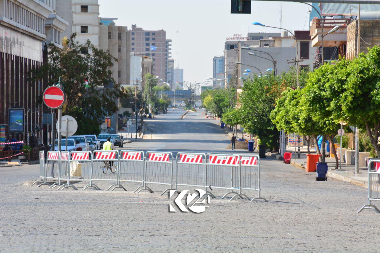 A total lockdown put in place in the Kurdistan Region's Erbil province to mitigate a further COVID-19 spike, July 1, 2020. (Photo: Kurdistan 24/Rebaz Syan)